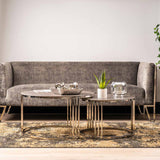 Set of 2 Chrome Metal Coffee Table