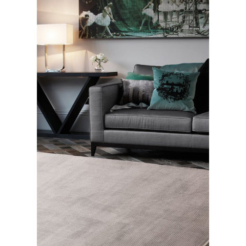 Kuza Plain Stripe Silver Rug