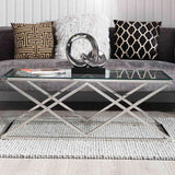 Imperia Stainless Steel Coffee Table Glass Top