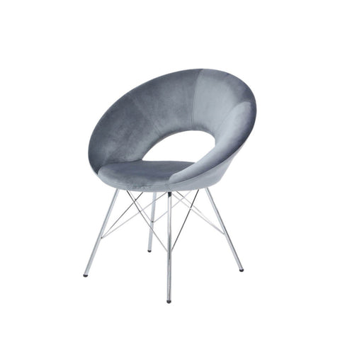 Orb Dining Chair Grey Velvet