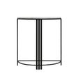 74cm Black Metal Console Table with White Marble Top