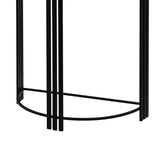 74cm Black Metal Console Table with White Marble Top
