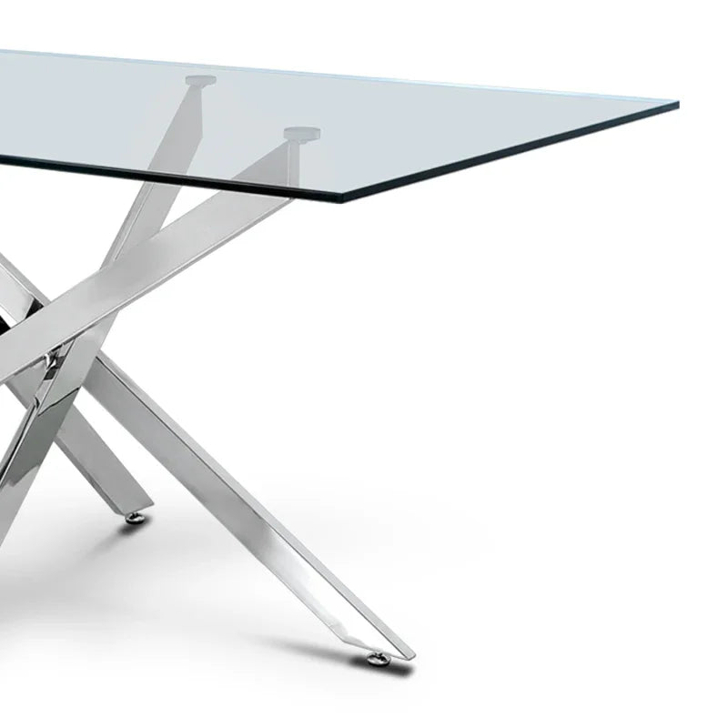 Nova 160cm Chrome and Glass Dining Table - DSP