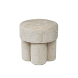 47.5cm Beige Chenille Round Stool