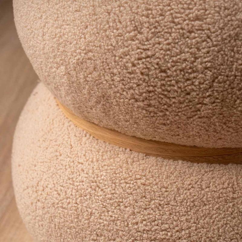 Beige Boucle Ottoman