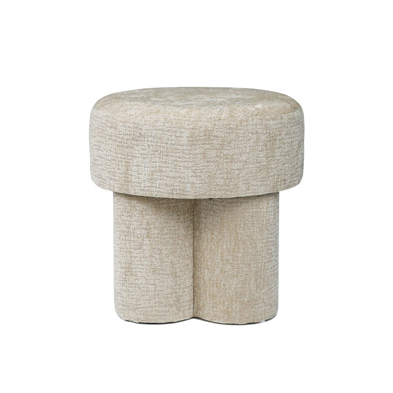 47.5cm Beige Chenille Round Stool