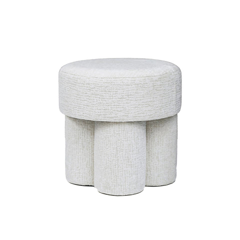 47.5cm Ivory Chenille Round Stool