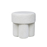 47.5cm Ivory Chenille Round Stool