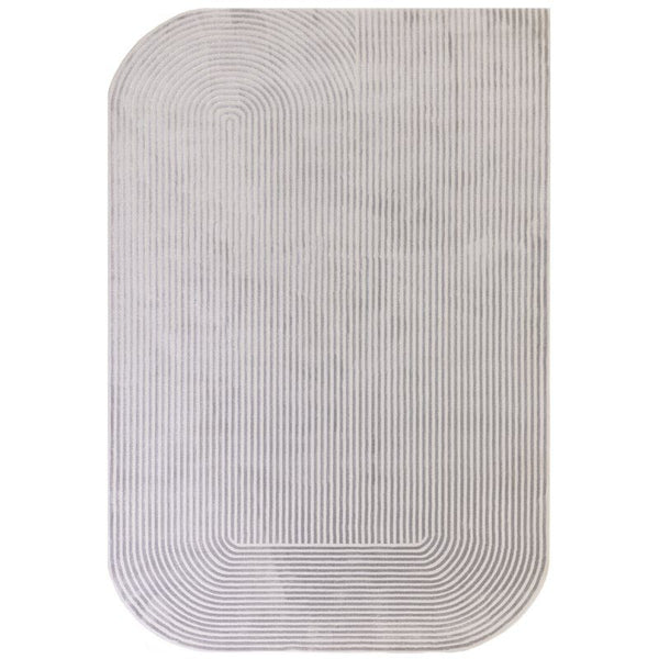 Kuza Shape Silver / Grey Rug