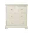 Lindon 4 Drawer Chest Cabinet White with Gold Handles