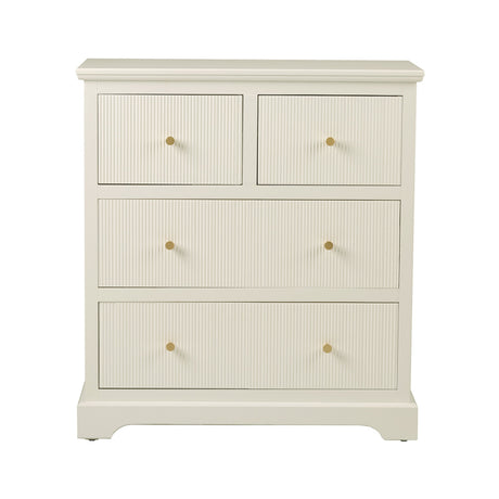 Lindon 4 Drawer Chest Cabinet White with Gold Handles