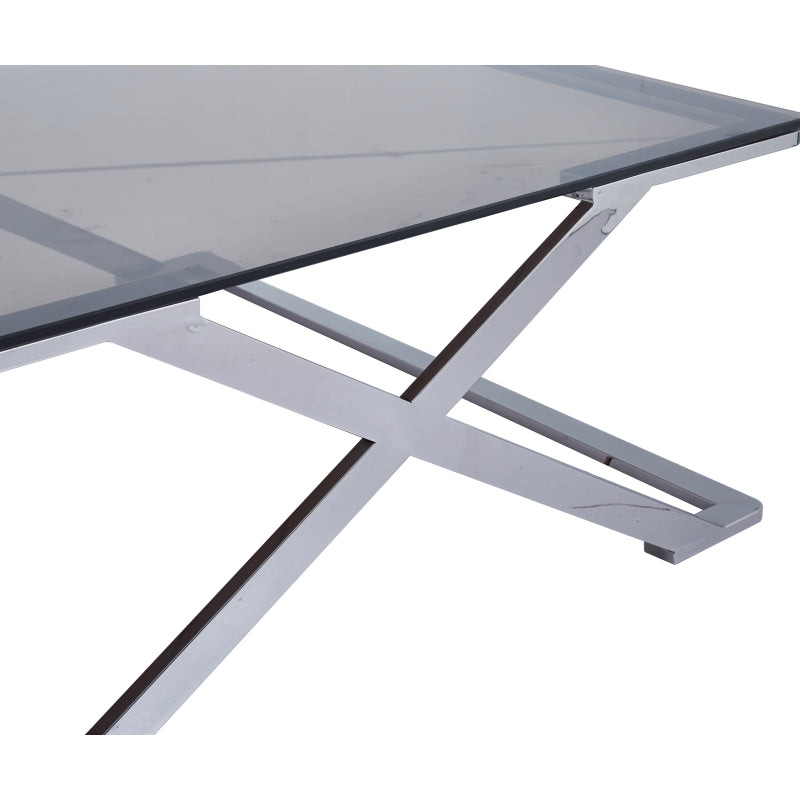 Axel Grey Gunmetal Coffee Table with Smoke Glass Top
