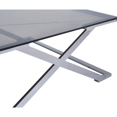 Axel Grey Gunmetal Coffee Table with Smoke Glass Top