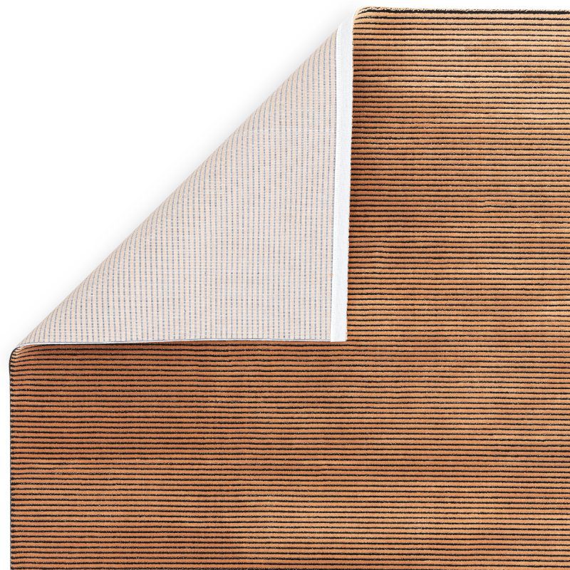 Kuza Plain Stripe Terracotta Rug
