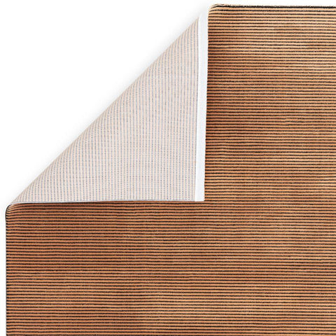 Kuza Plain Stripe Terracotta Rug