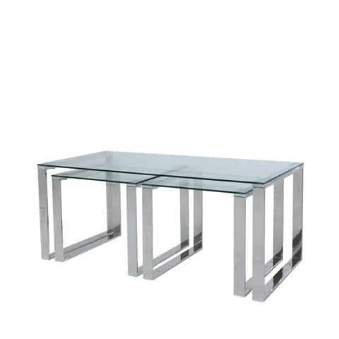 Set of 3 Harry Glass Coffee Tables