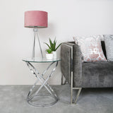 Rizzo Chrome End Table Glass Top - DSP KD