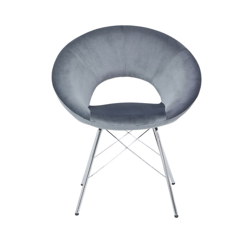 Orb Dining Chair Grey Velvet