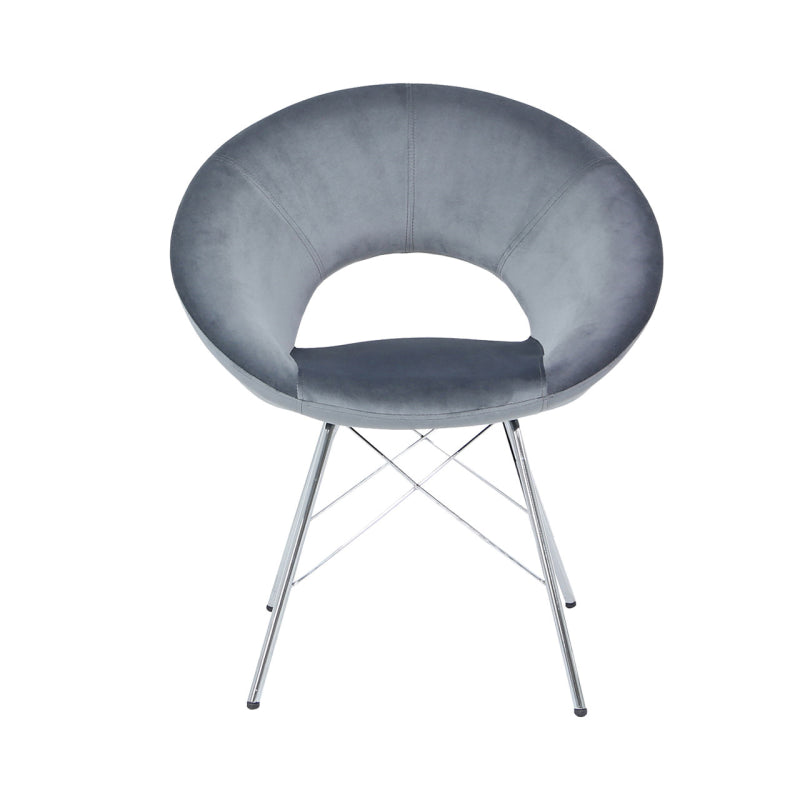 Orb Dining Chair Grey Velvet