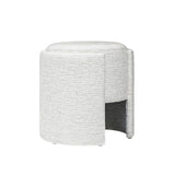 43cm Ivory Chenille Round Stool
