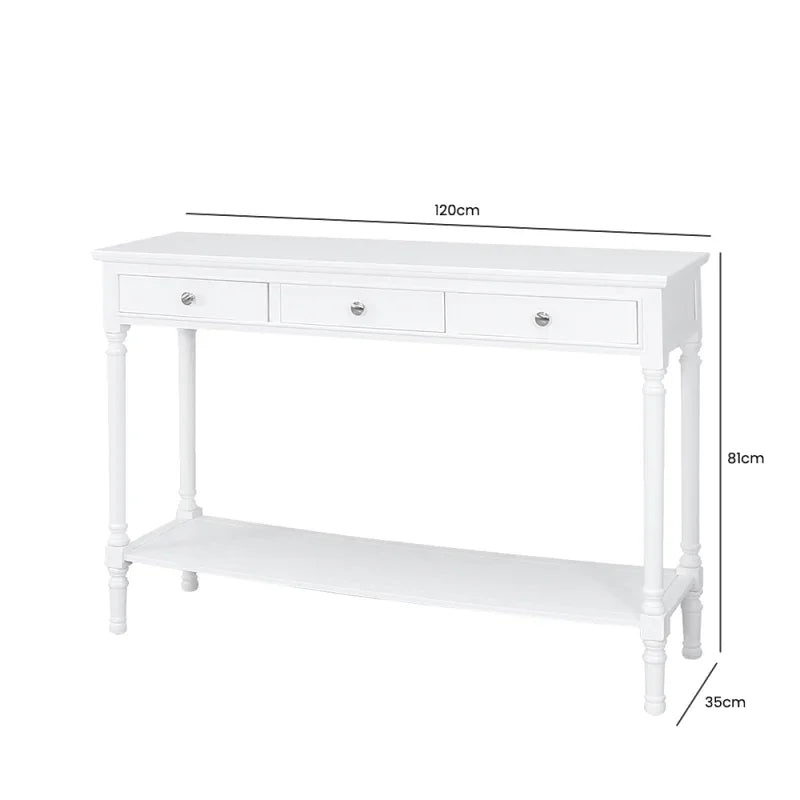 Delta Large 3 Drawer Console Table