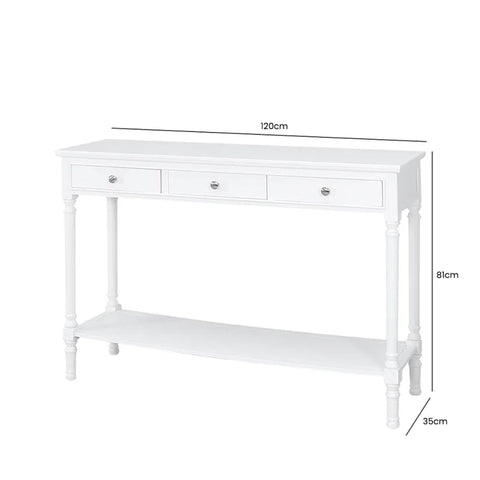 Delta Large 3 Drawer Console Table