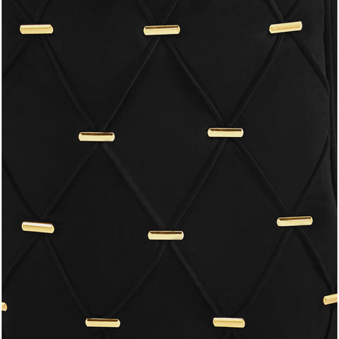 Casas Black Velvet Dining Chair with Gold Legs