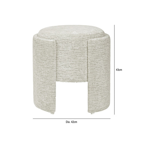 43cm Taupe Chenille Round Stool