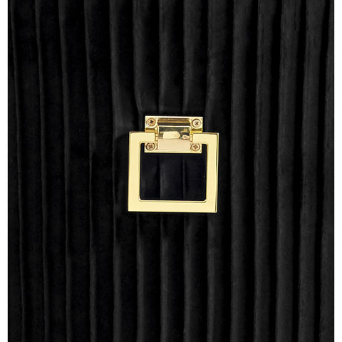 Eris Black Velvet Dining Chair with Gold Legs