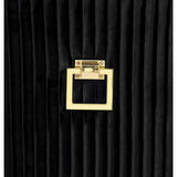 Eris Black Velvet Dining Chair with Gold Legs