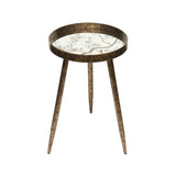 Set of 2 Antique Gold and Mirror Top Nesting Table