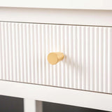 Lindon 2 Drawer Console Table White with Gold Handles