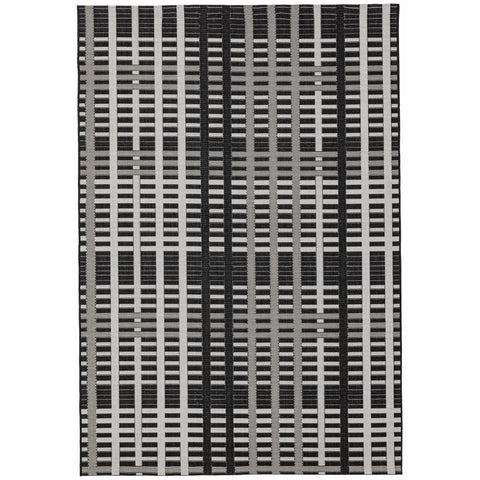 Patio 22 Black Grid Rug - Image 1