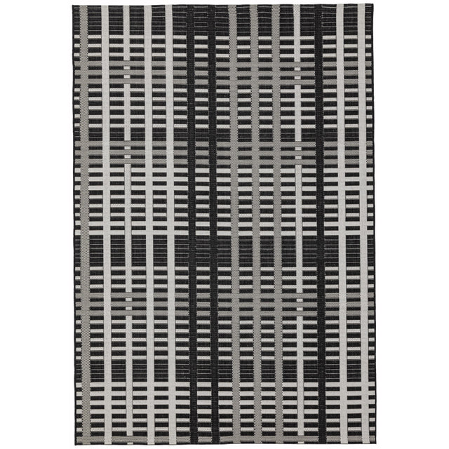 Patio 22 Black Grid Rug - Image 1
