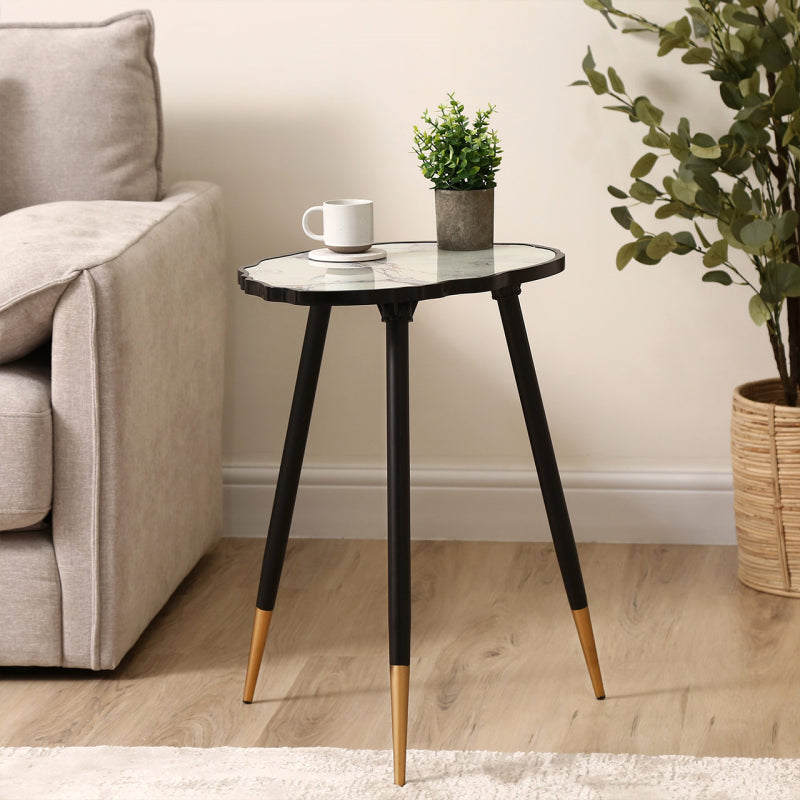 62.5cm White and Grey End Table