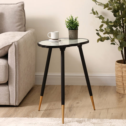 62.5cm White and Grey End Table