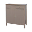 Lindon 1 Drawer 2 Door Taupe Chest with Nickel Handles