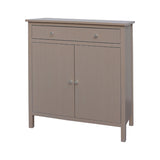 Lindon 1 Drawer 2 Door Taupe Chest with Nickel Handles