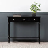 Delta Medium Black 3 Drawer Console Table with Ball Design Handle