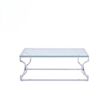 Alvis Stainless Steel Coffee Table with Glass Top