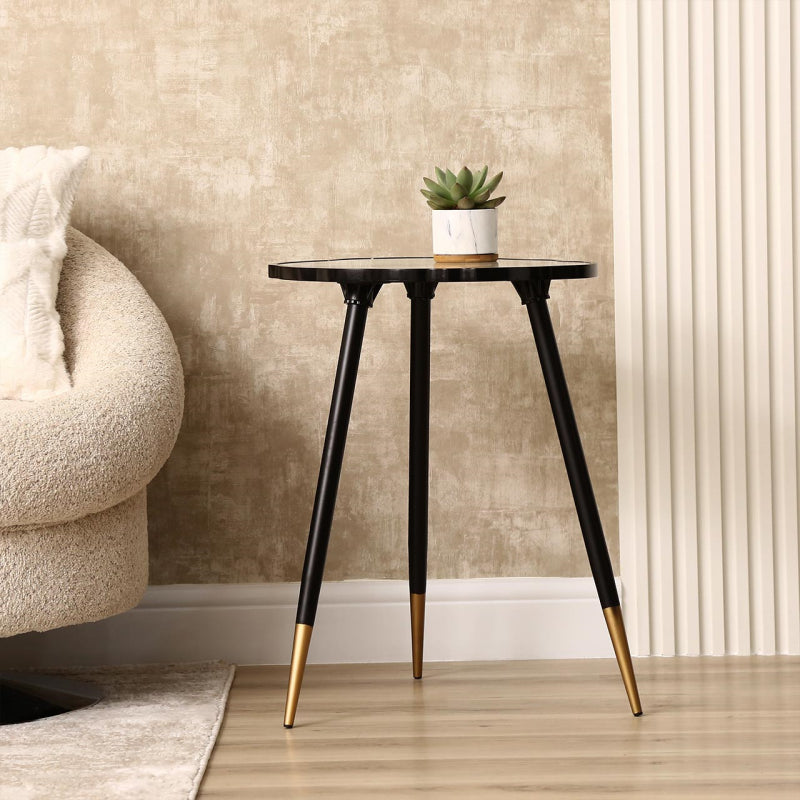 62.5cm White and Grey End Table