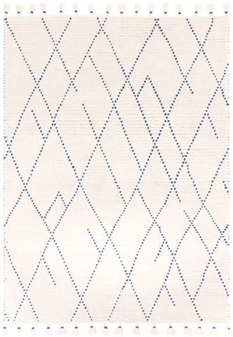 Nepal Cream/Blue Linear Rug