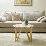 Yohan White Marble with Gold Metal Legs Coffee Table