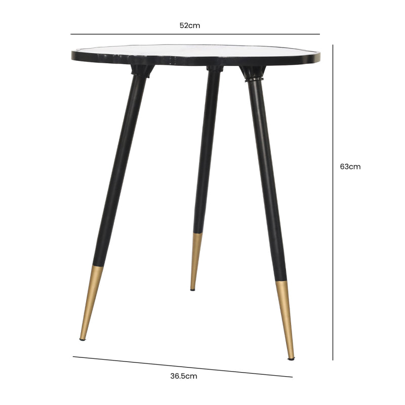 62.5cm White and Grey End Table
