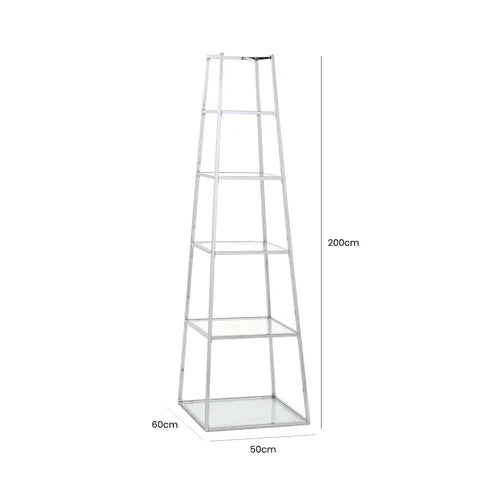Logan Steel & Clear Glass 5-Tier Ladder Display Unit
