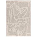 Beige abstract pattern area rug with raised textured detailing