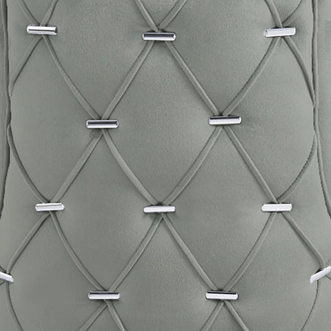 Casas Grey Velvet Dining Chair with Chrome Legs