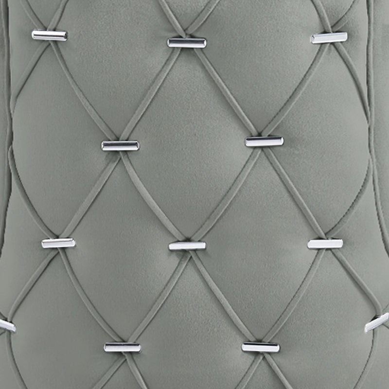 Casas Grey Velvet Dining Chair with Chrome Legs