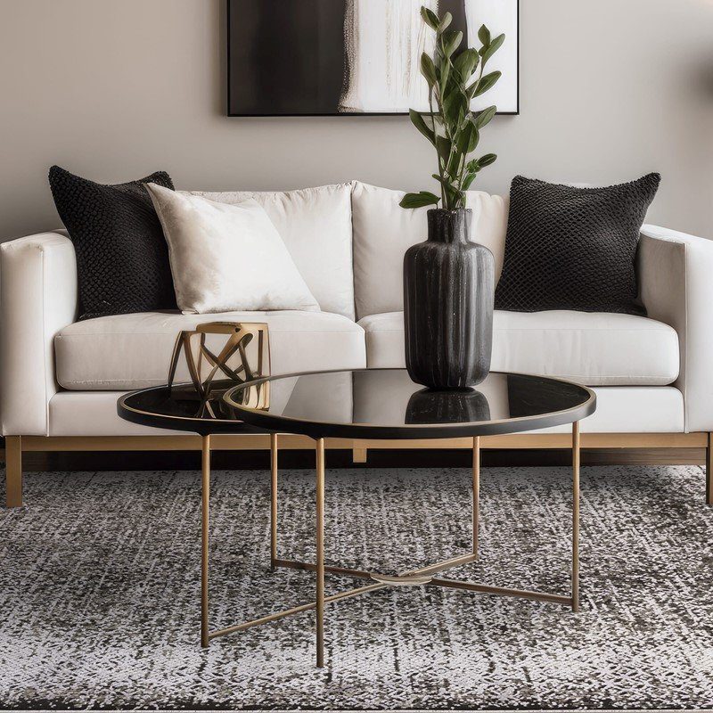 Elodie Silver/Black Rug