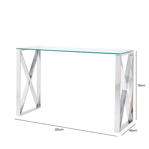 Zenith Stainless Steel Console Table
